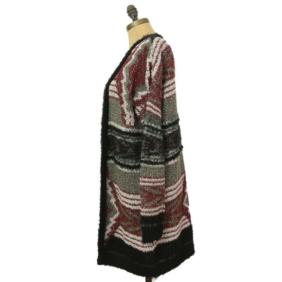 Ecote Urban Outfitters Open Cardigan Sweater Top Size XS Black Burgundy EUC B41 - Picture 4 of 5